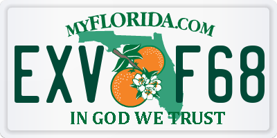 FL license plate EXVF68
