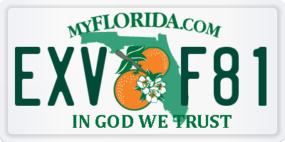 FL license plate EXVF81