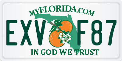 FL license plate EXVF87