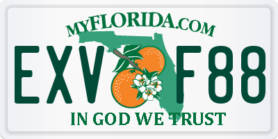 FL license plate EXVF88