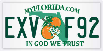 FL license plate EXVF92