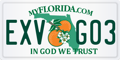 FL license plate EXVG03