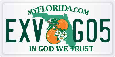 FL license plate EXVG05