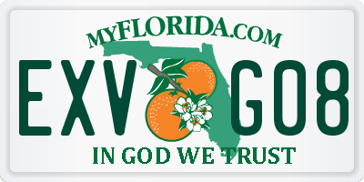 FL license plate EXVG08