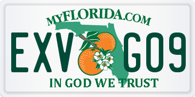 FL license plate EXVG09