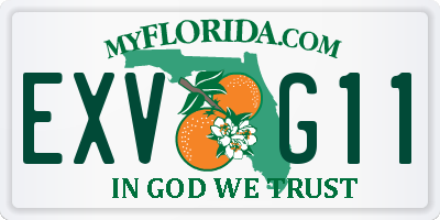 FL license plate EXVG11