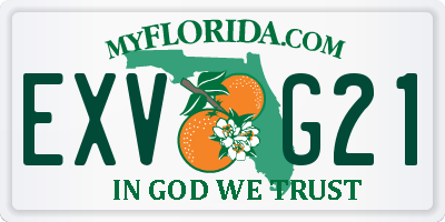 FL license plate EXVG21