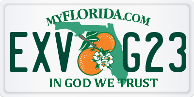 FL license plate EXVG23