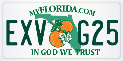 FL license plate EXVG25