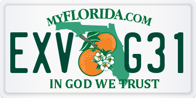 FL license plate EXVG31