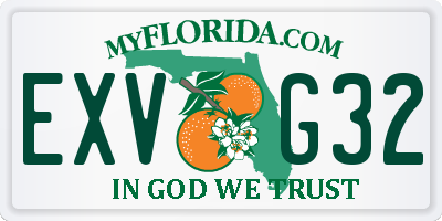 FL license plate EXVG32