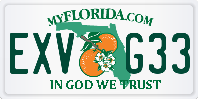 FL license plate EXVG33