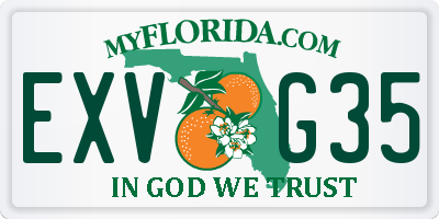 FL license plate EXVG35