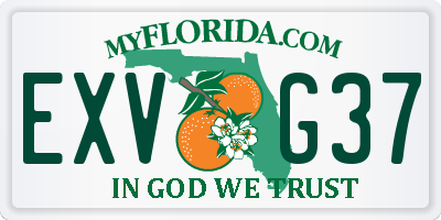 FL license plate EXVG37