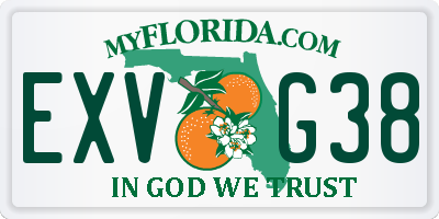 FL license plate EXVG38