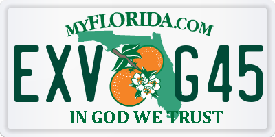 FL license plate EXVG45