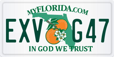 FL license plate EXVG47