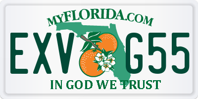 FL license plate EXVG55