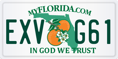 FL license plate EXVG61