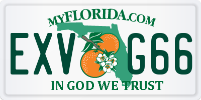 FL license plate EXVG66