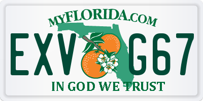 FL license plate EXVG67