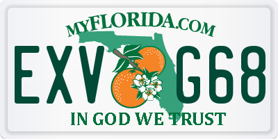 FL license plate EXVG68