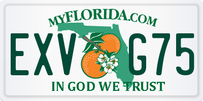 FL license plate EXVG75