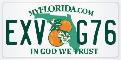 FL license plate EXVG76