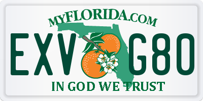 FL license plate EXVG80