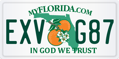 FL license plate EXVG87