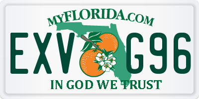 FL license plate EXVG96