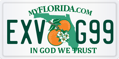 FL license plate EXVG99