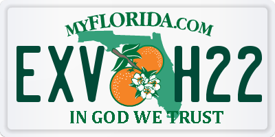 FL license plate EXVH22