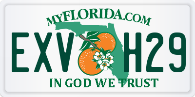 FL license plate EXVH29