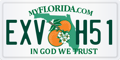 FL license plate EXVH51
