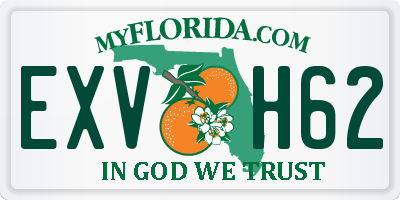 FL license plate EXVH62