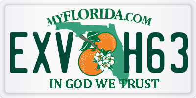 FL license plate EXVH63