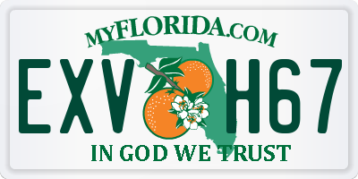 FL license plate EXVH67
