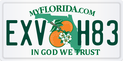 FL license plate EXVH83