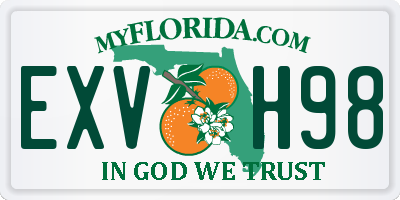 FL license plate EXVH98