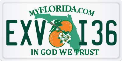 FL license plate EXVI36