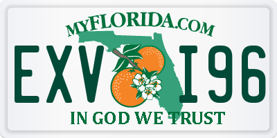 FL license plate EXVI96