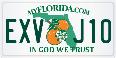 FL license plate EXVJ10