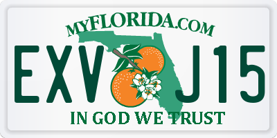 FL license plate EXVJ15