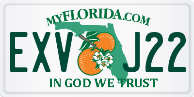FL license plate EXVJ22