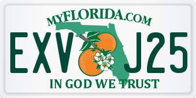 FL license plate EXVJ25