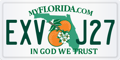FL license plate EXVJ27