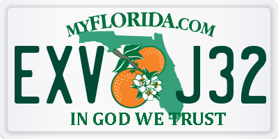 FL license plate EXVJ32