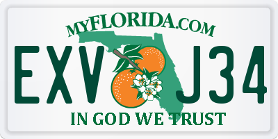 FL license plate EXVJ34