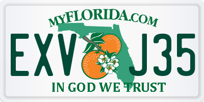FL license plate EXVJ35